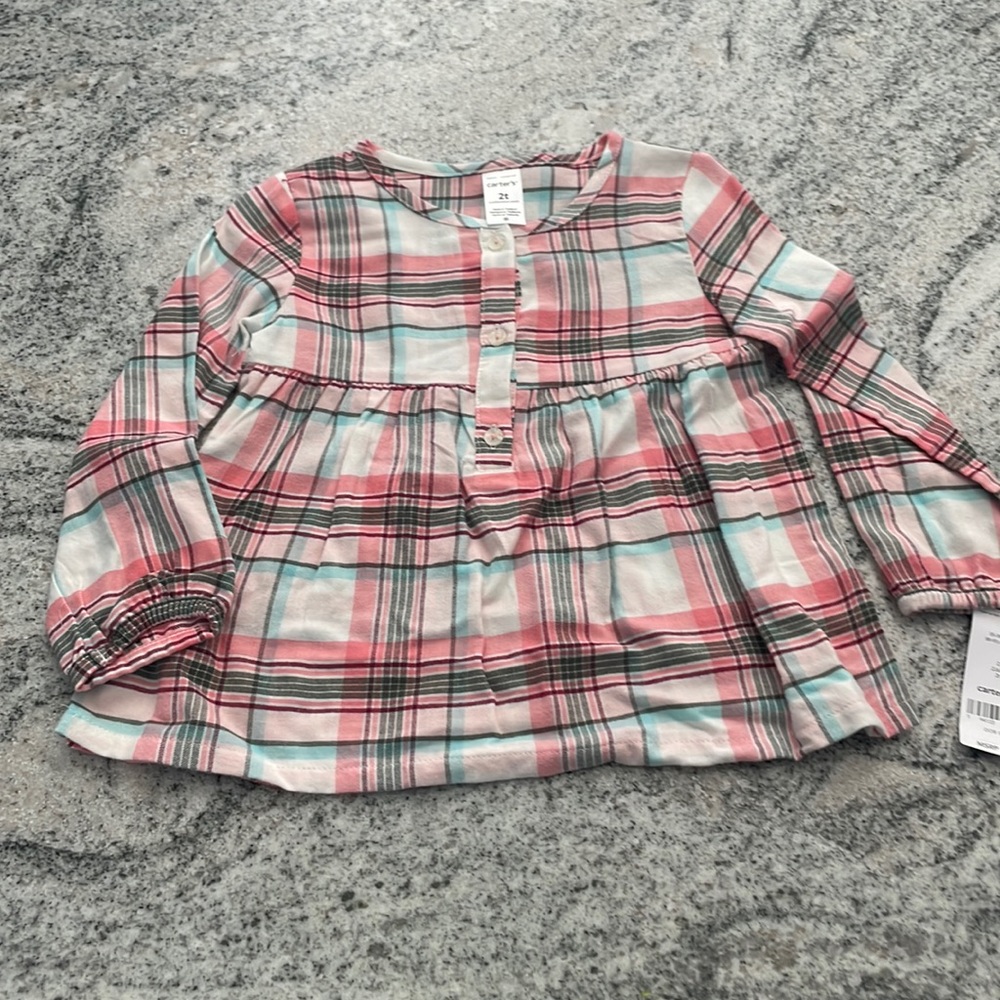 Plaid Girls Top l 2T